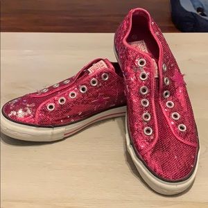 Converse One Star pink sequin sneakers